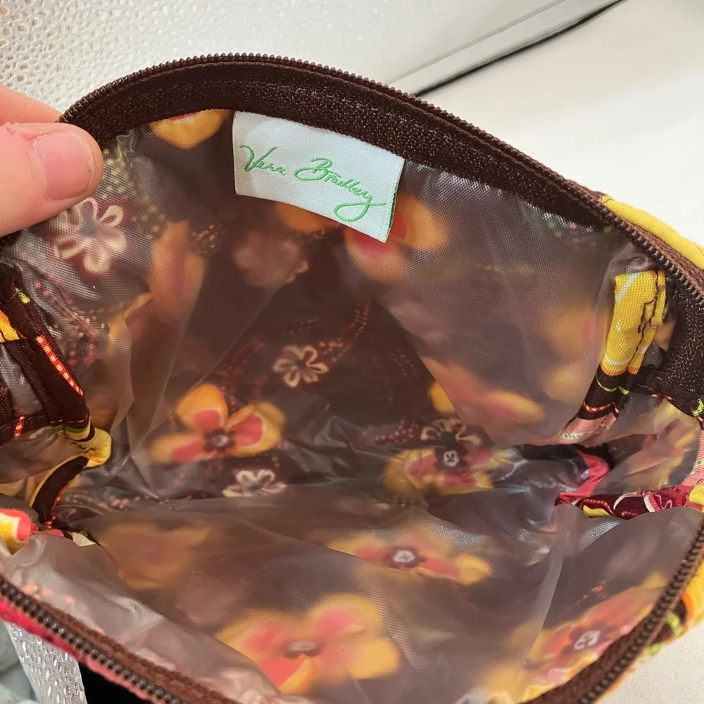 Vera Bradley Yellow and Brown Cosmetic Bag - Picture 3 of 13
